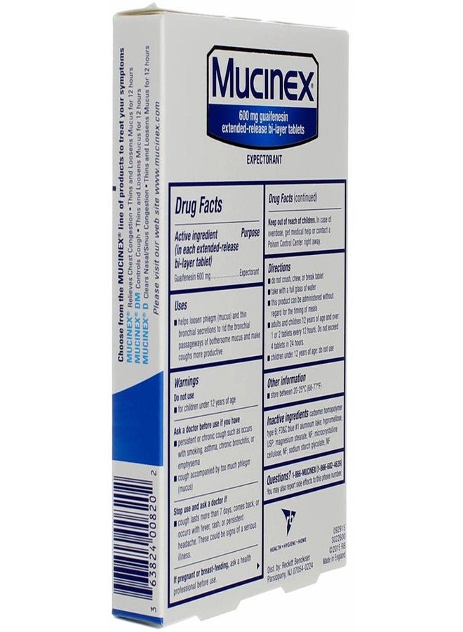 Mucinex 12-Hour Chest Congestion Expectorant Tablets, 20 Count (Pack of 2) - Image 3